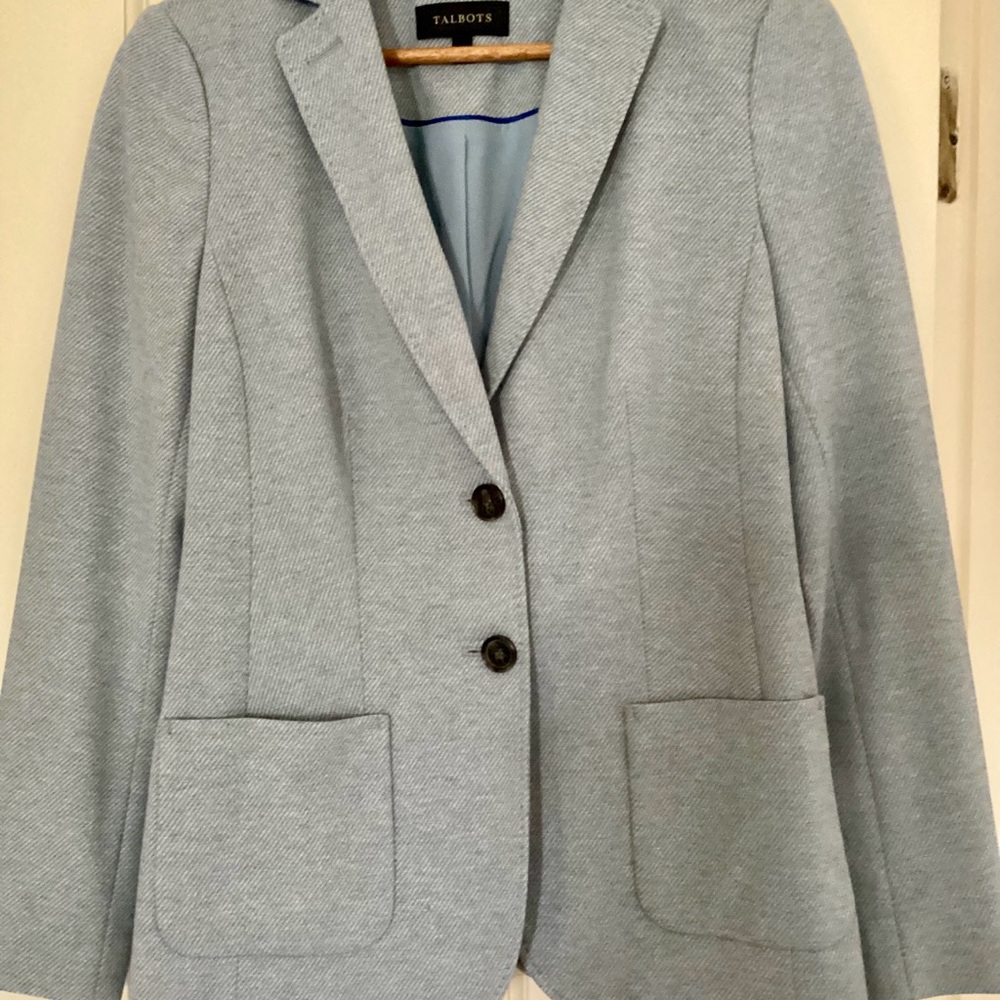 Talbots Women's Light Gray Aberdeen EUC size 2 Blazer - Picture 1 of 1
